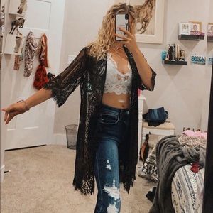 Black lace kimono